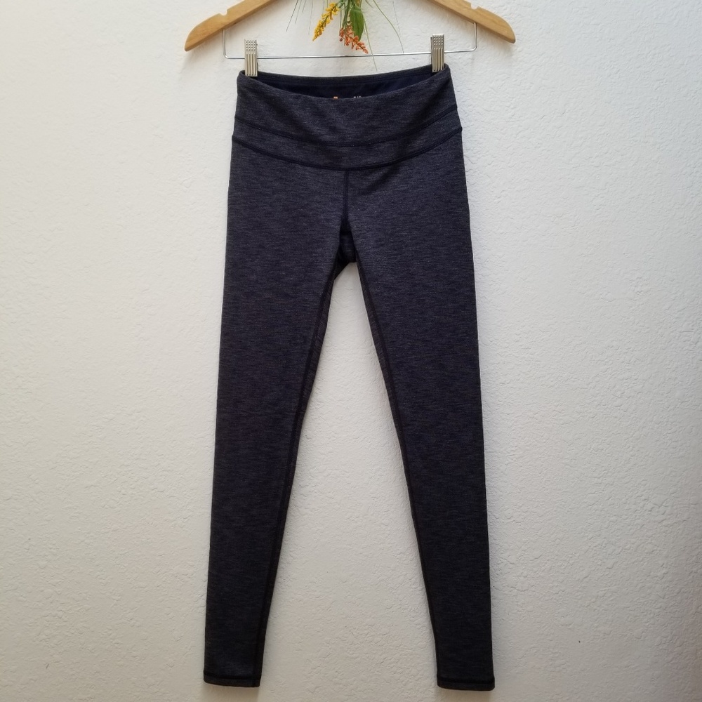 Lucy Activewear Workout Leggings Navy/Gray Small